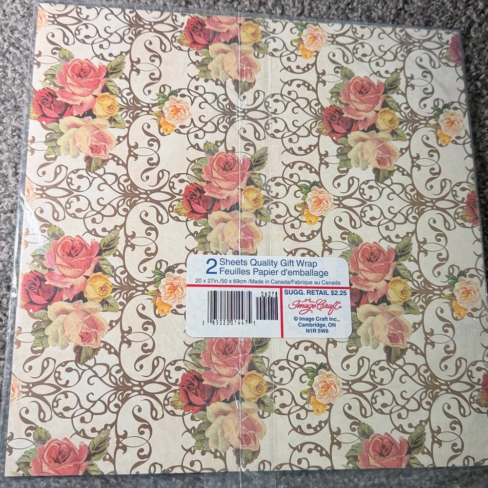 5/$25 VINTAGE Birthday Wrapping Paper Floral Flowers